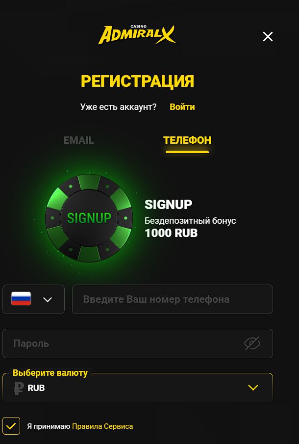 Платежи Admiral USD