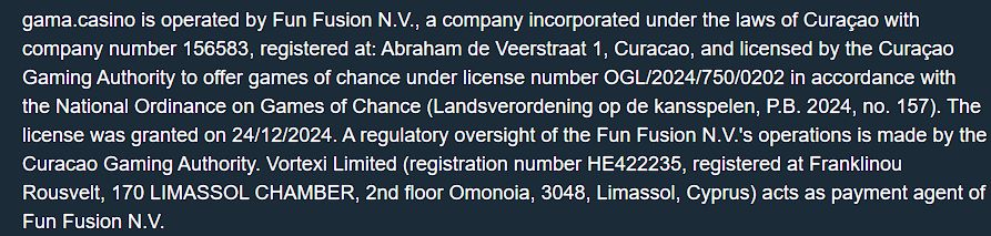 Платежи в Gama Casino США